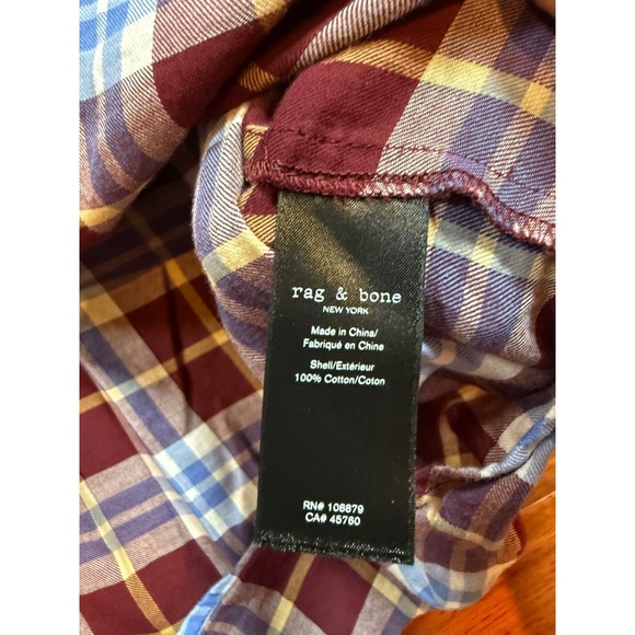 Rag & Bone Plaid Shirt Ruffle Neck Accordion Pleated Back Preppy | Womens Medium - Picture 10 of 14